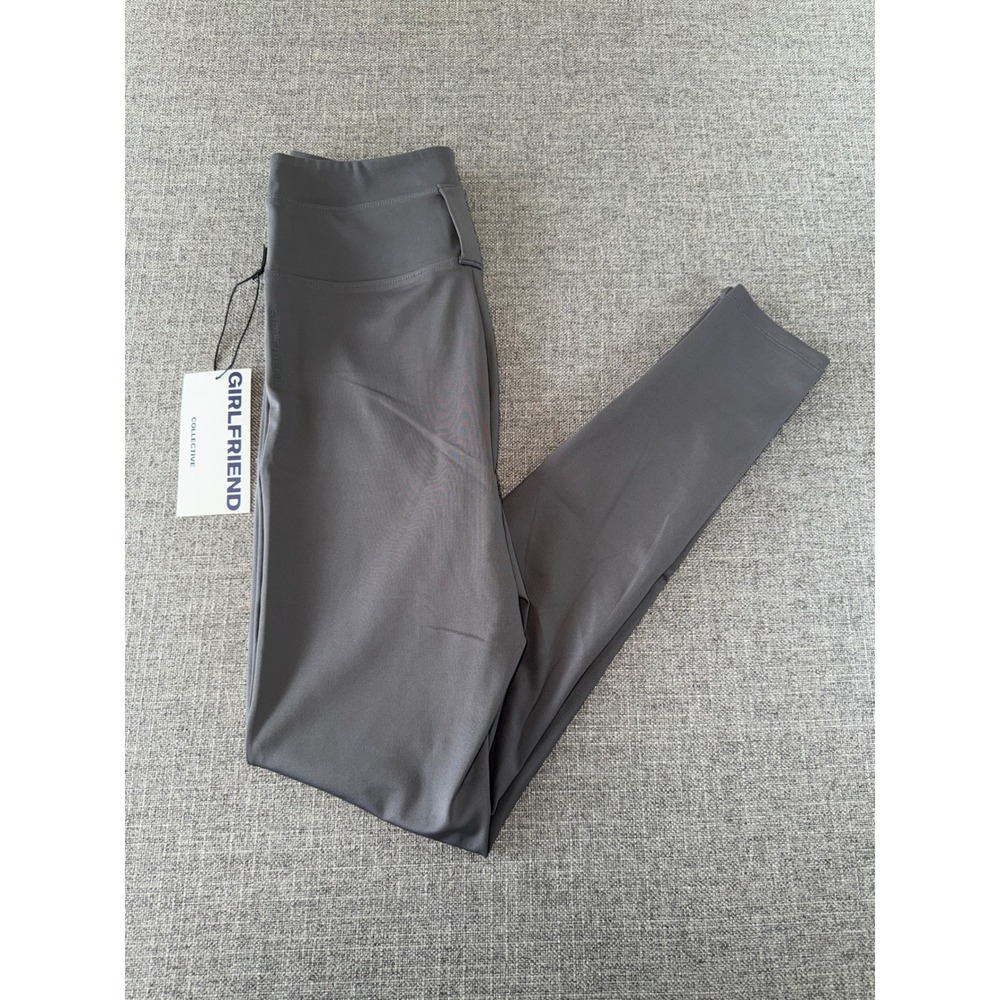 Girlfriend Collective Gray High Rise Belt Loop Leggings Recycled Polyester SZ M